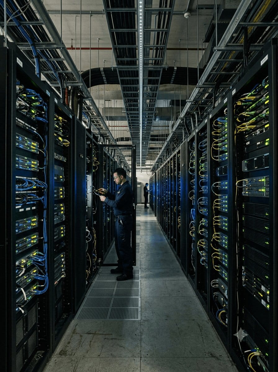 Technicus in datacenter